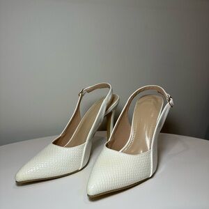 Elegant Cream Slingback Heels